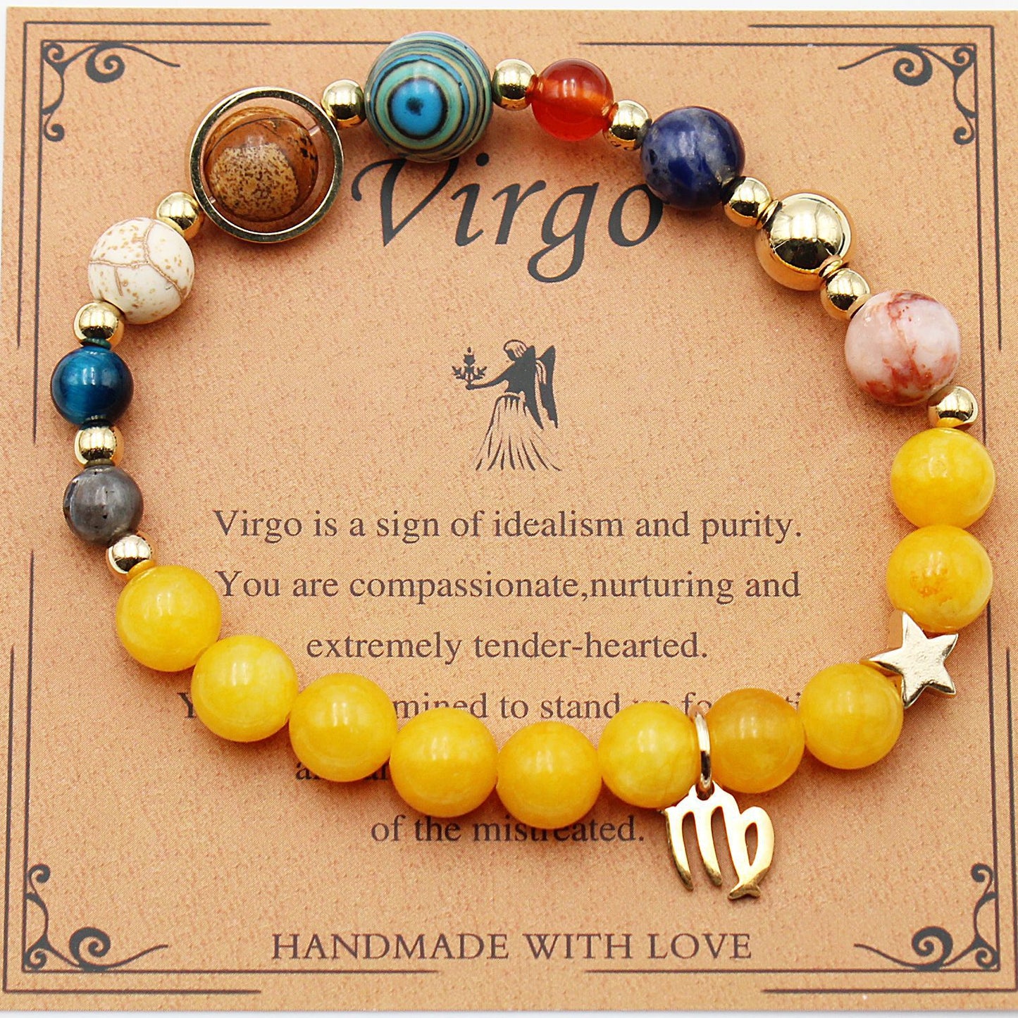 Eight Planets 12 Constellation Bracelet – Morgan Stone Beaded Zodiac Astrology Jewelry Gift
