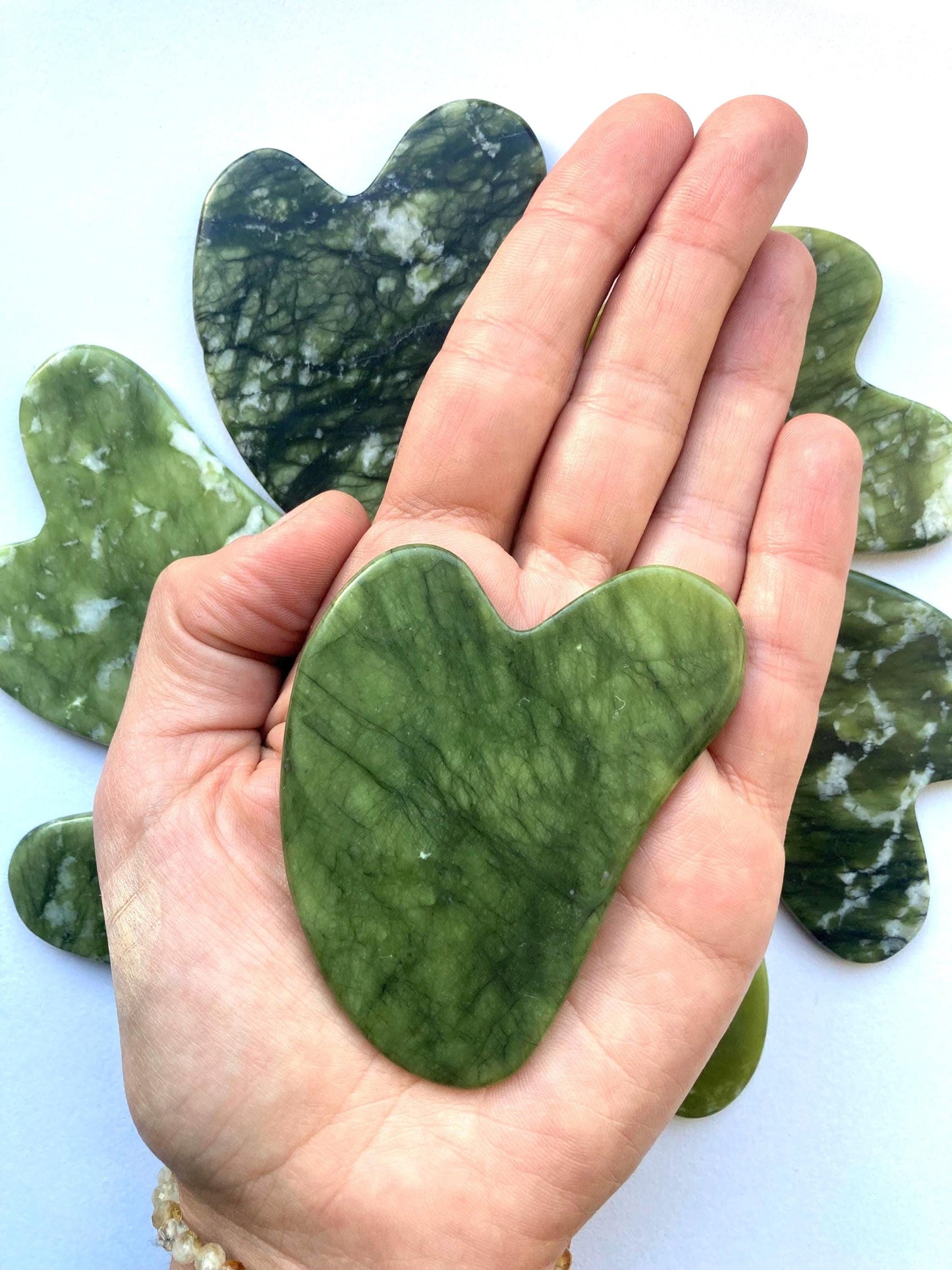 Natural Jade Gua Sha Stone: Heart Beauty Scraping Tool