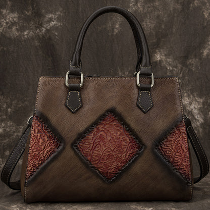 Top Layer Cowhide Retro Retro Handbag European And American Fashion Casual Handbag with premium genuine leather for durability and timeless appeal.