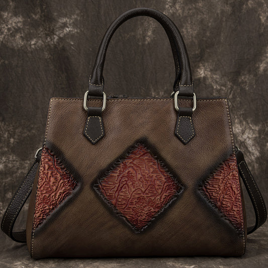 Top Layer Cowhide Retro Retro Handbag European And American Fashion Casual Handbag with premium genuine leather for durability and timeless appeal.