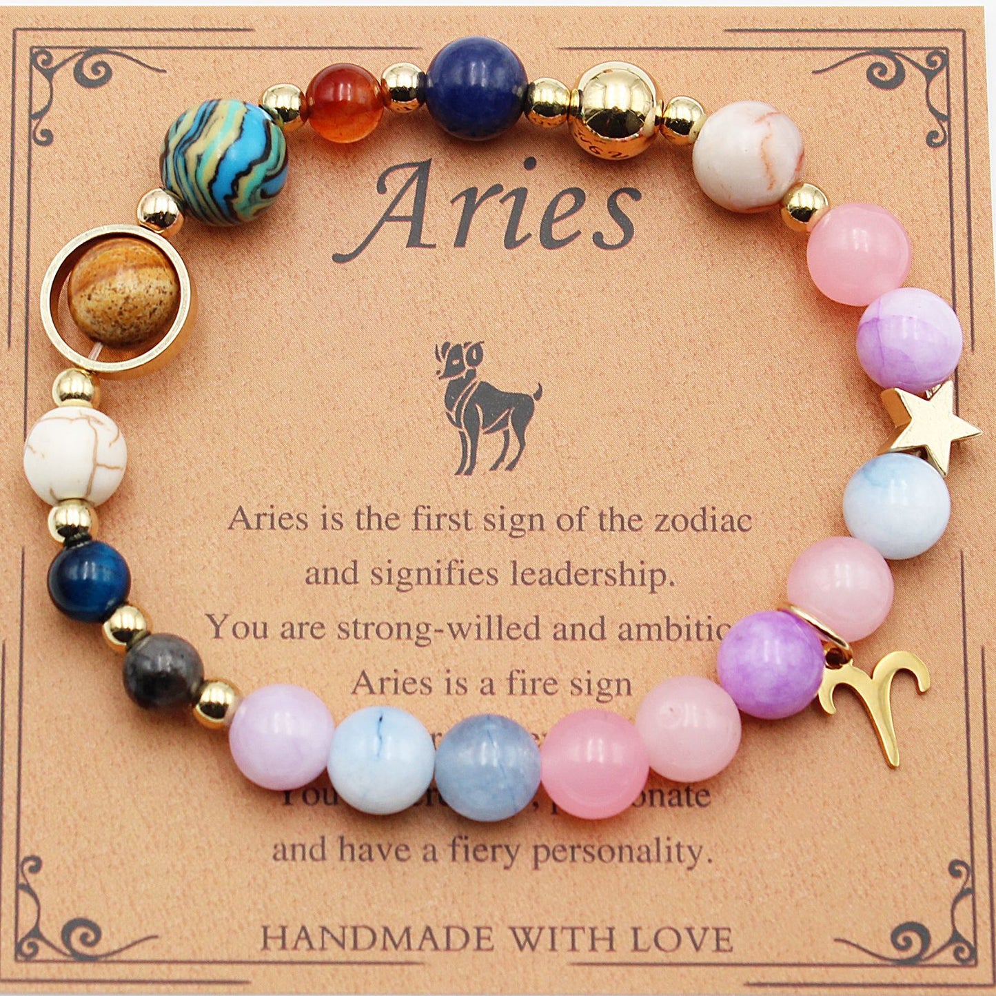 Eight Planets 12 Constellation Bracelet – Morgan Stone Beaded Zodiac Astrology Jewelry Gift