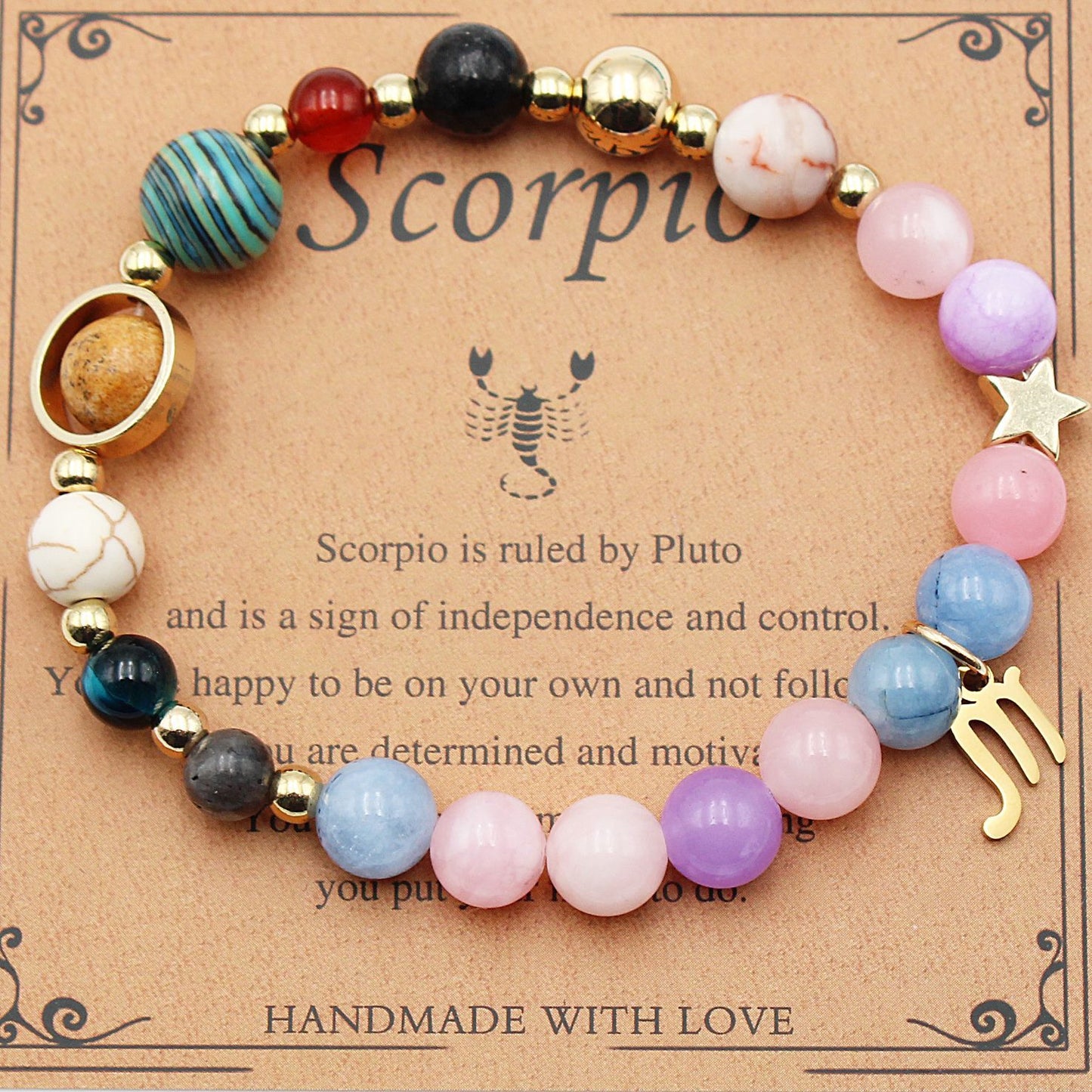 Eight Planets 12 Constellation Bracelet – Morgan Stone Beaded Zodiac Astrology Jewelry Gift