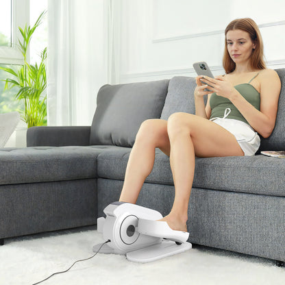 Under Desk Elliptical Machine, Ellipse Leg Exerciser for Adults and Seniors with LCD Monitor, Remote Control, and 10 Speeds