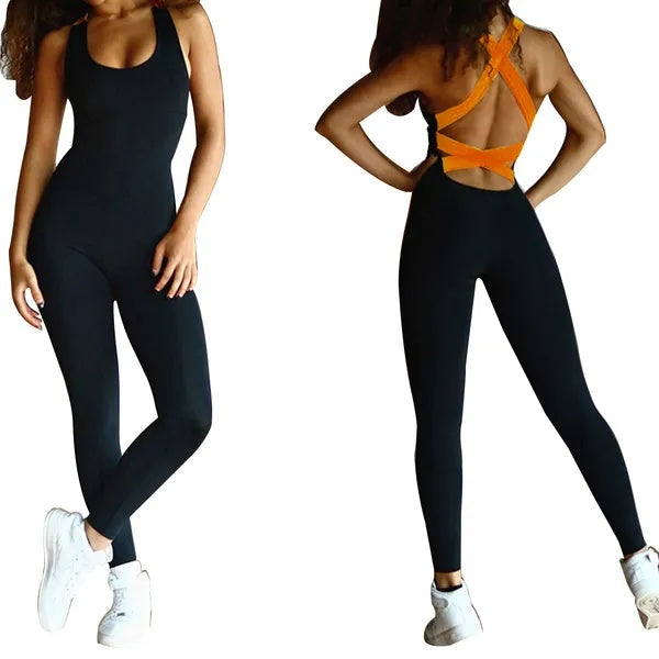 Women’s Sports Yoga Workout Jumpsuit – Gym Fitness One-Piece Activewear