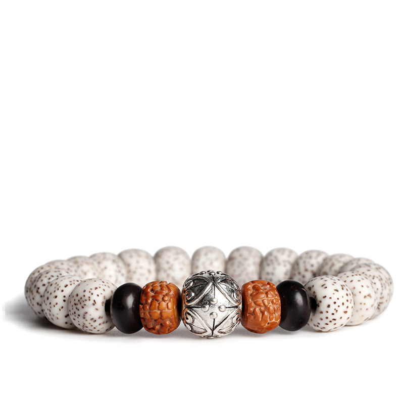This Bodhi Seed Root Single Circle Beaded Bracelet is a timeless meditation accessory symbolizing mindfulness, peace, and spiritual growth.