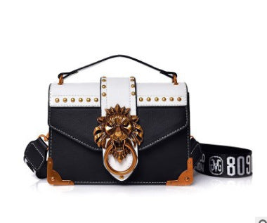 Women's Handbag For European And American striking lion head metal clasp, polished rivet detailing, and a silhouette, this purse blends luxury.