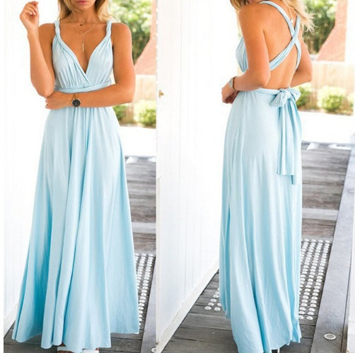 Women's Sexy Long Party Dress Club Floor-Length Summer Backless Bandage Maxi Dress Multiway Bridesmaids Boho Women Dress Vestidos