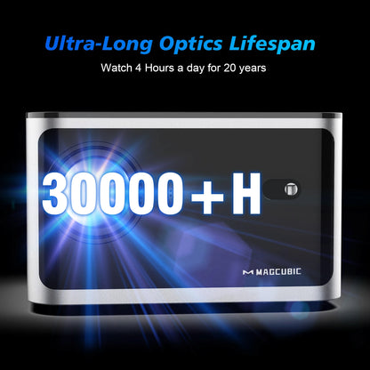 Experience the Future of Home Cinema with the Auto Focus Smart Projector - 4K, Android 11, 580 ANSI, WiFi 6 & BT 5.0!