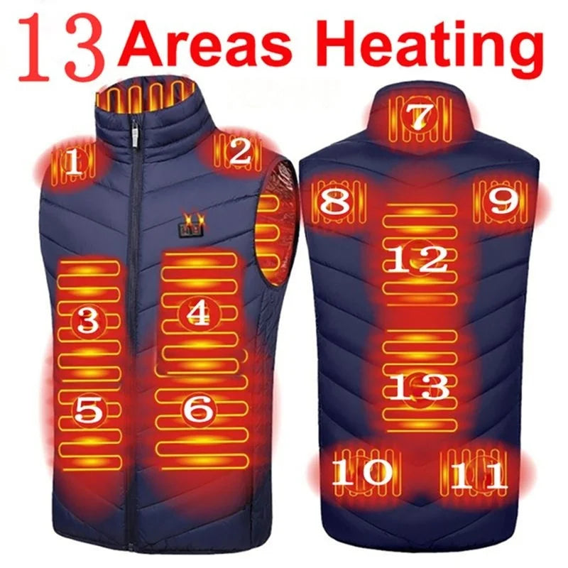 Ultimate USB Heated Vest for Men & Women - 17/13/9 Adjustable Heating Zones for Maximum Comfort