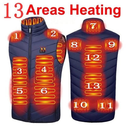 Ultimate USB Heated Vest for Men & Women - 17/13/9 Adjustable Heating Zones for Maximum Comfort