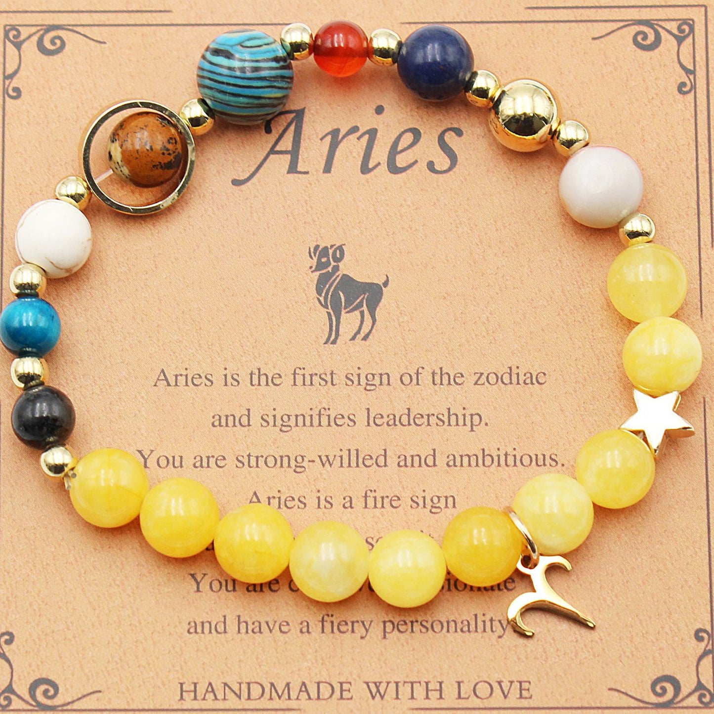 Eight Planets 12 Constellation Bracelet – Morgan Stone Beaded Zodiac Astrology Jewelry Gift