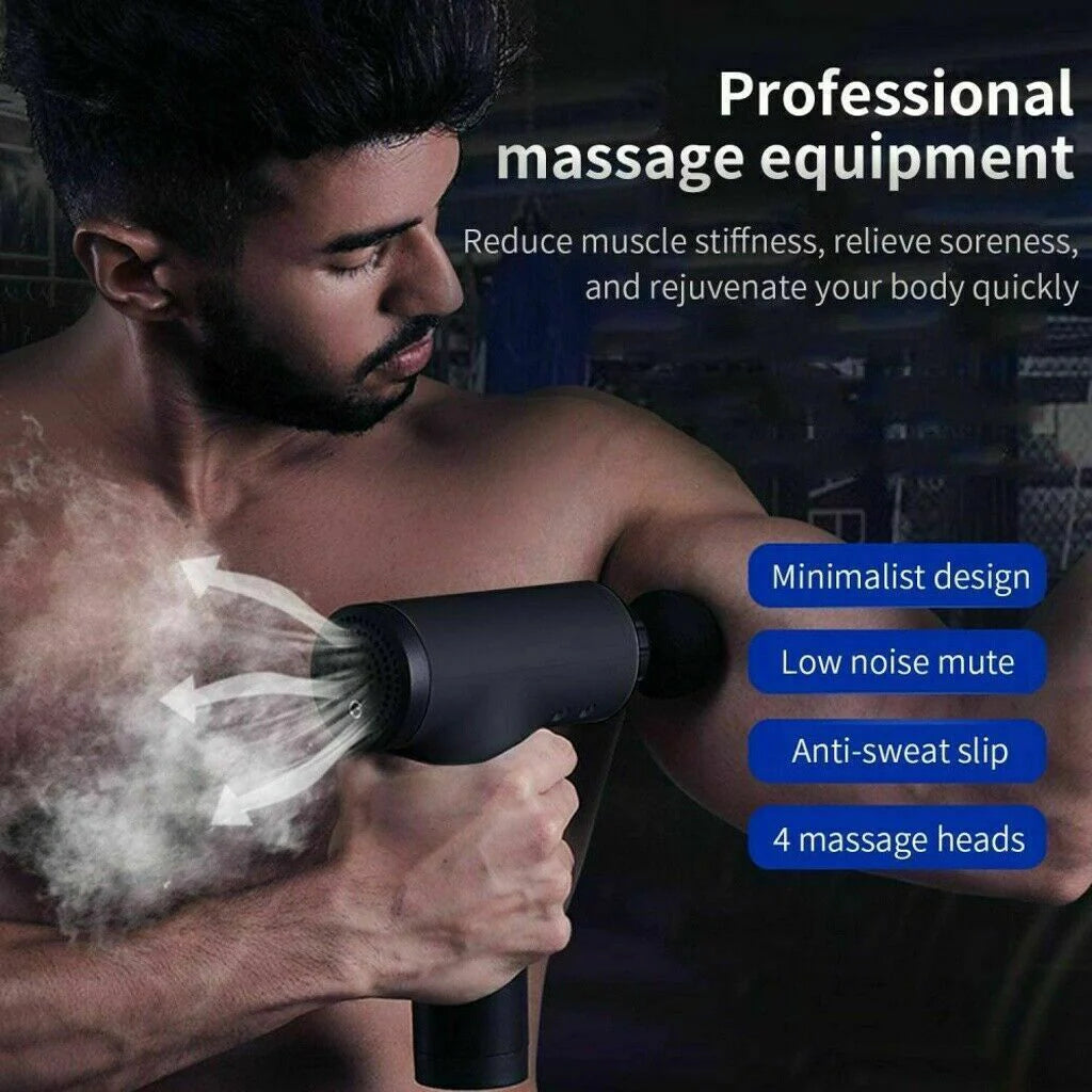 Powerful Massage Gun for Deep Tissue Relief with 4 Interchangeable Heads - Perfect for Muscle Recovery and Relaxation