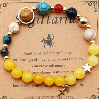 Eight Planets 12 Constellation Bracelet – Morgan Stone Beaded Zodiac Astrology Jewelry Gift