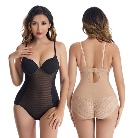 One-piece shapewear with underwired bra support for a smooth, sculpted fit.