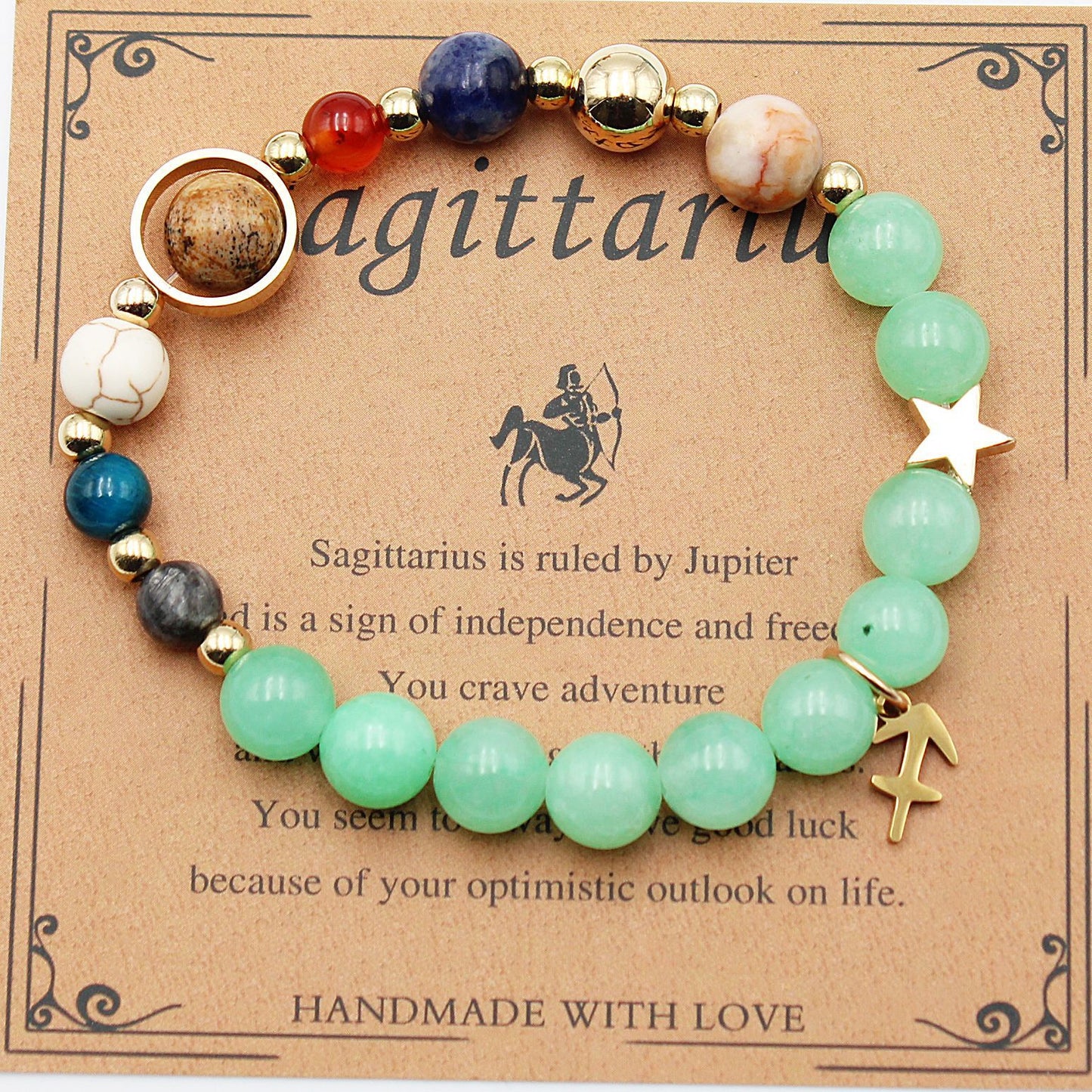 Eight Planets 12 Constellation Bracelet – Morgan Stone Beaded Zodiac Astrology Jewelry Gift