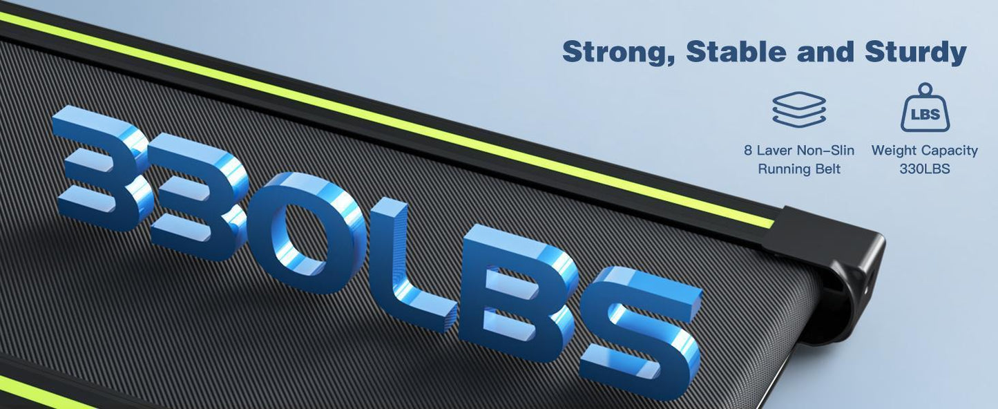 This portable folding treadmill features a silent motor, dual shock absorption, and a 330 lb weight capacity—perfect for home workouts without noise