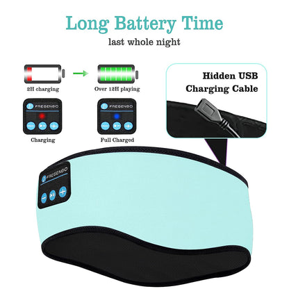 Sleep Headphones Headband – Wireless Bluetooth Music Headband with Ultra-Thin HD Speakers, Super Comfortable for Side Sleepers, Running, Yoga & Meditation