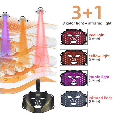 LED face mask, photon rejuvenation mask, red, blue light therapy, silicone beauty device, home facial care, skincare tools, beauty tech, self care