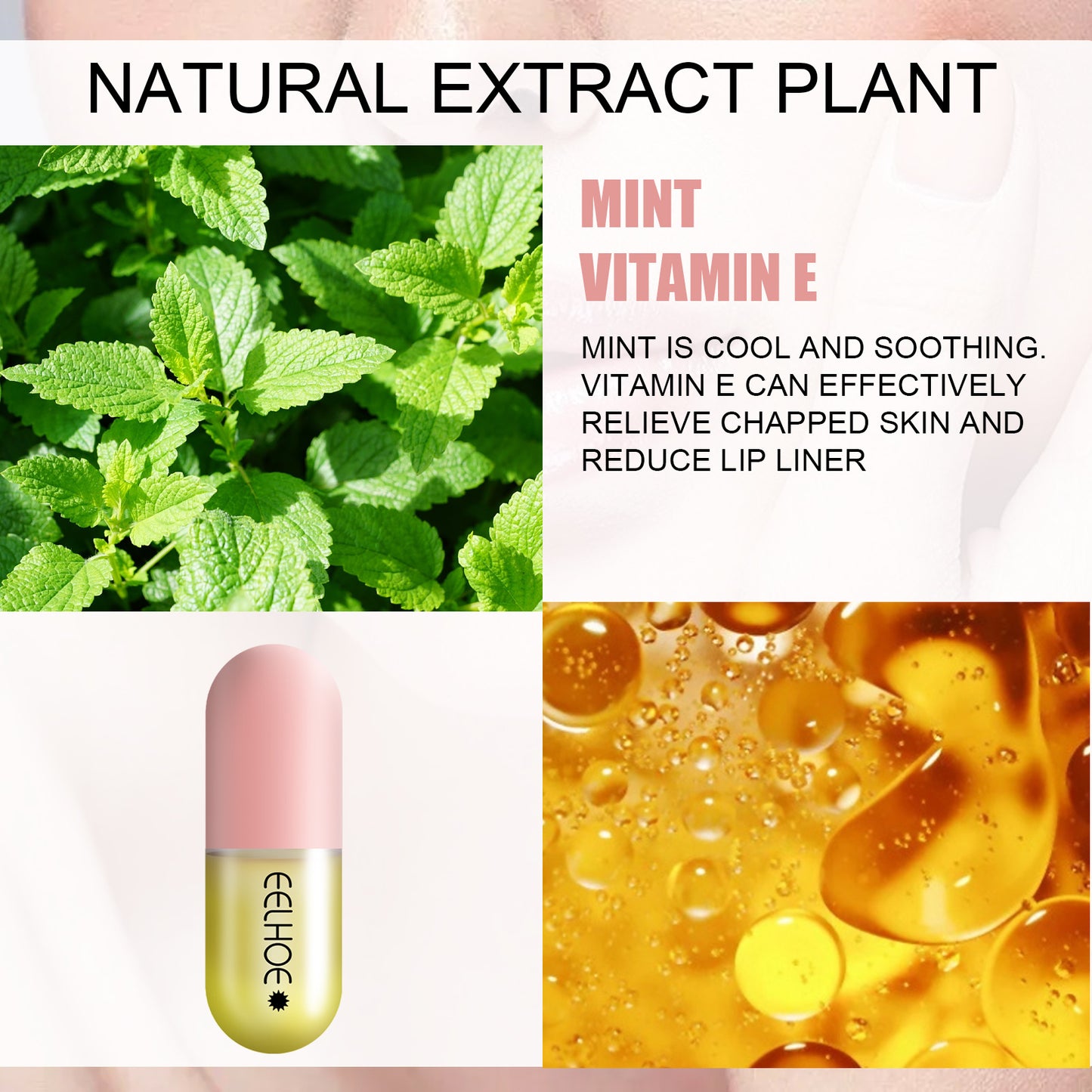 EELHOE Day And Night Lip Moisturizing Capsule, Hydrates Increases Lip Elasticity, Lip Plump Lip Liquid