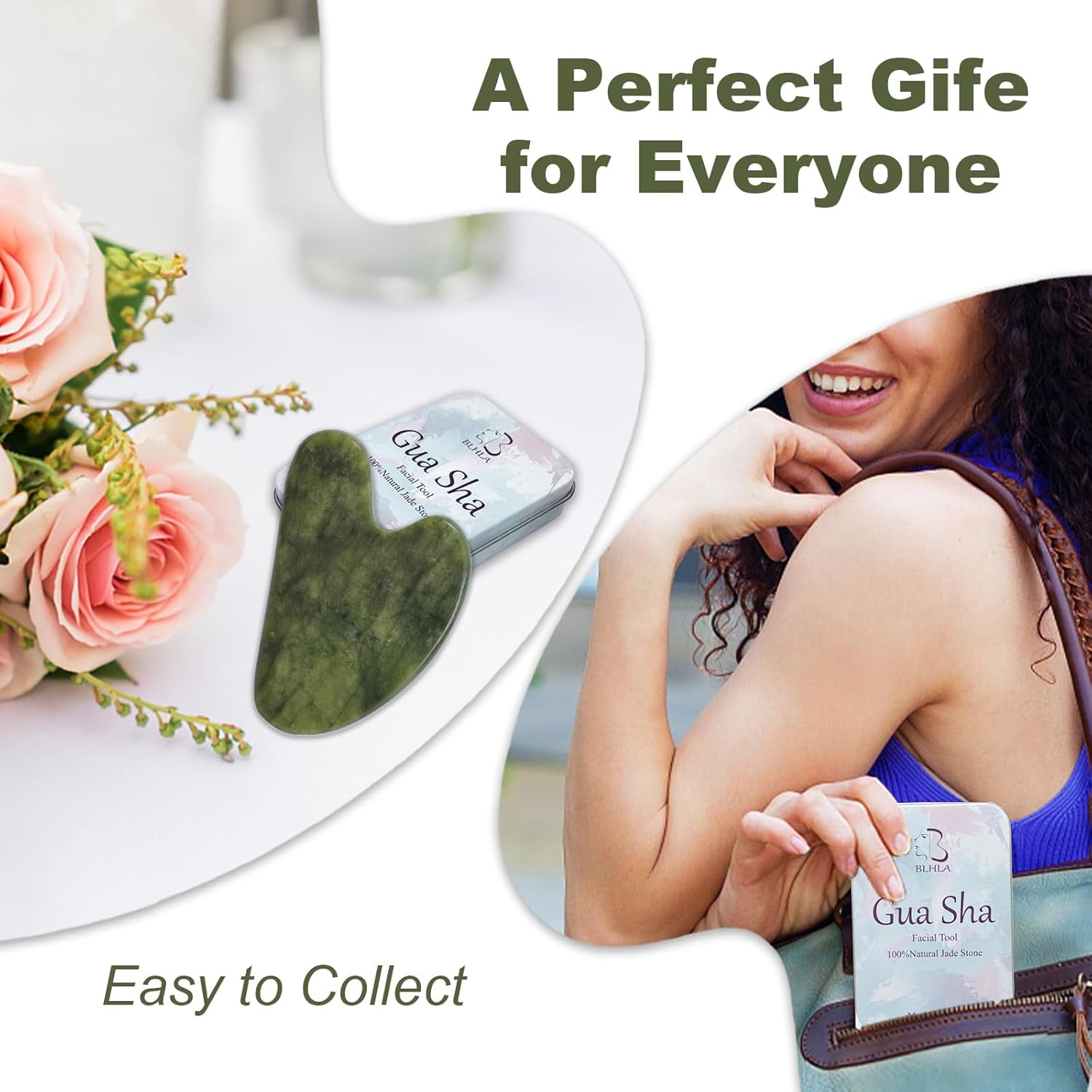 Revitalize Your Skin with Gua Sha Facial Tools - Jade Spa Kit for Puffiness Reduction & Jawline Sculpting