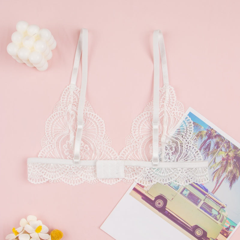 Elegant white lace lingerie designed to flatter curves and boost confidence.