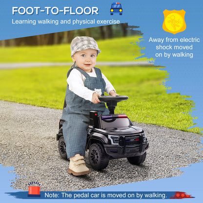 Kids Push Ride On Car With Working PA System And Horn, Police Truck Style  Foot-to-Floor Sliding Car For Boys And Girls With Under-Seat Storage.