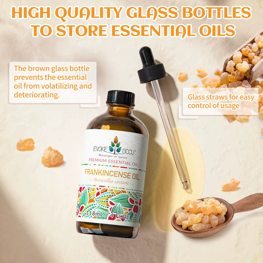 Premium Frankincense Essential Oil (118ML/4 Fl. Oz) for Diffusers, Massage, Skin and Hair Care, Candle and Soap Making
