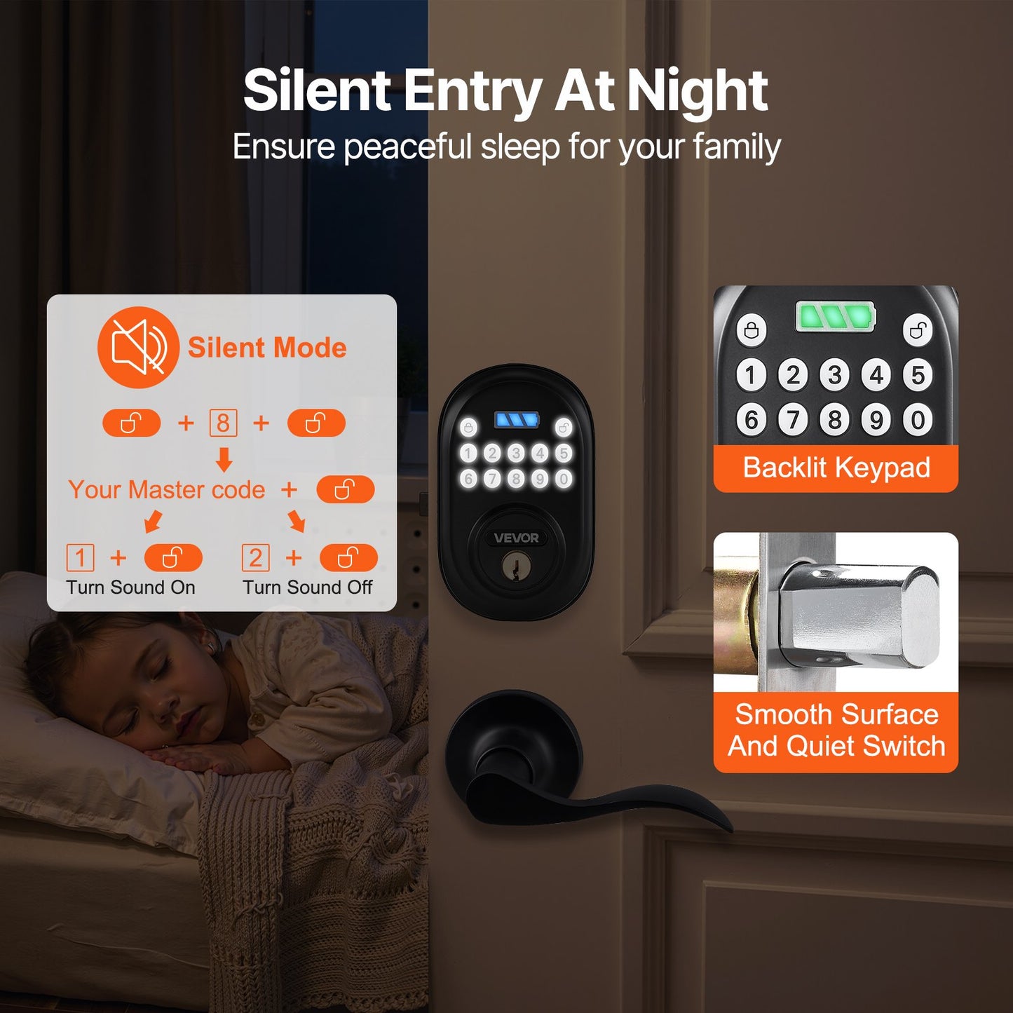 Keyless Entry Door Lock With Handle Electronic Door Lock Password And Key