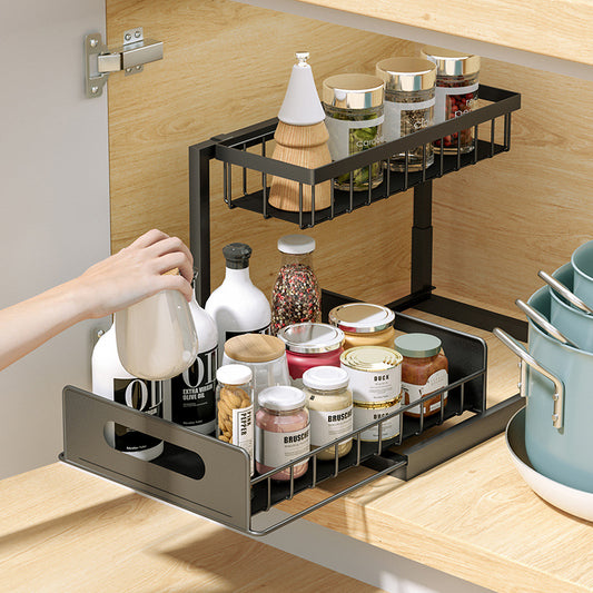Storage In Sink Under sink cabinet shelf organizer for easy, space-saving kitchen and bathroom storage. Under Cabinet Shelf