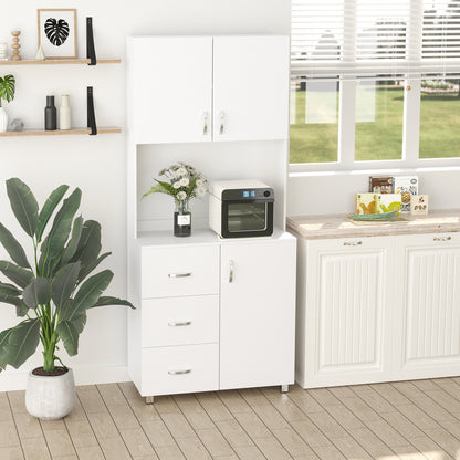Freestanding Kitchen Buffet with Hutch Storage Organizer with 2 Door Cabinets