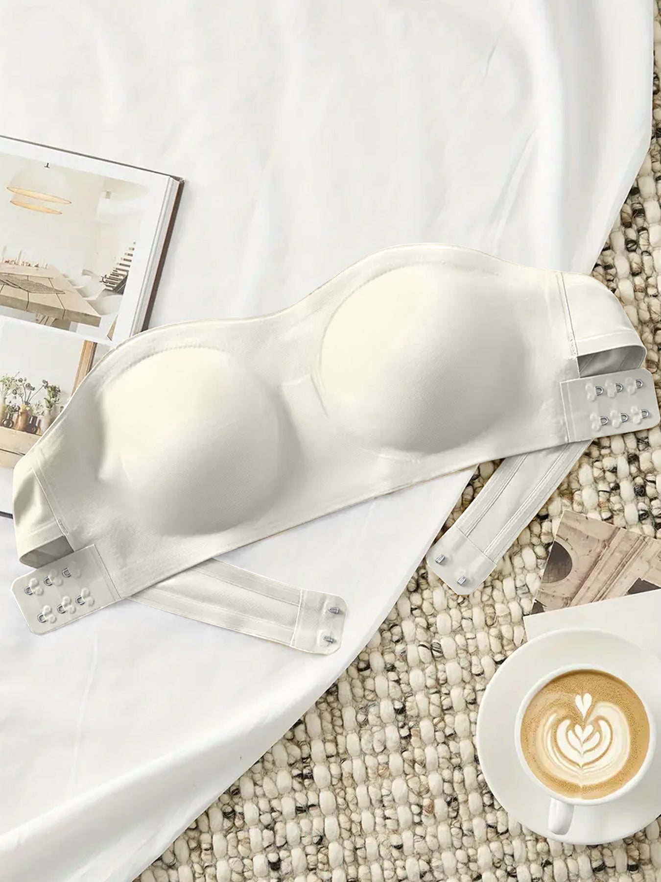 3PCS Strapless Bras For Women - Non-Slip Wireless Seamless Bras Push Up & Side Fat Control For Everyday.