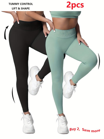 2-pack high-waist yoga leggings with naked-feel comfort and squat-proof support for every workout.