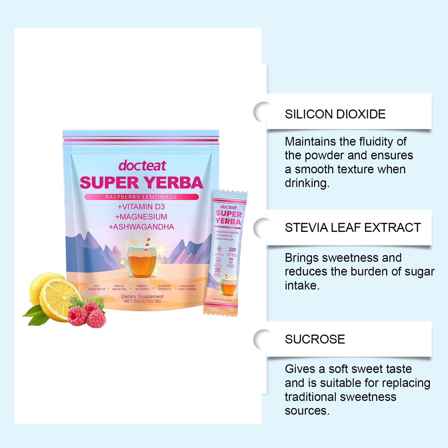 Boost your energy naturally with Docteat Yerba Mate Powder, a premium dietary supplement known for supporting clean energy, focus, and metabolism.