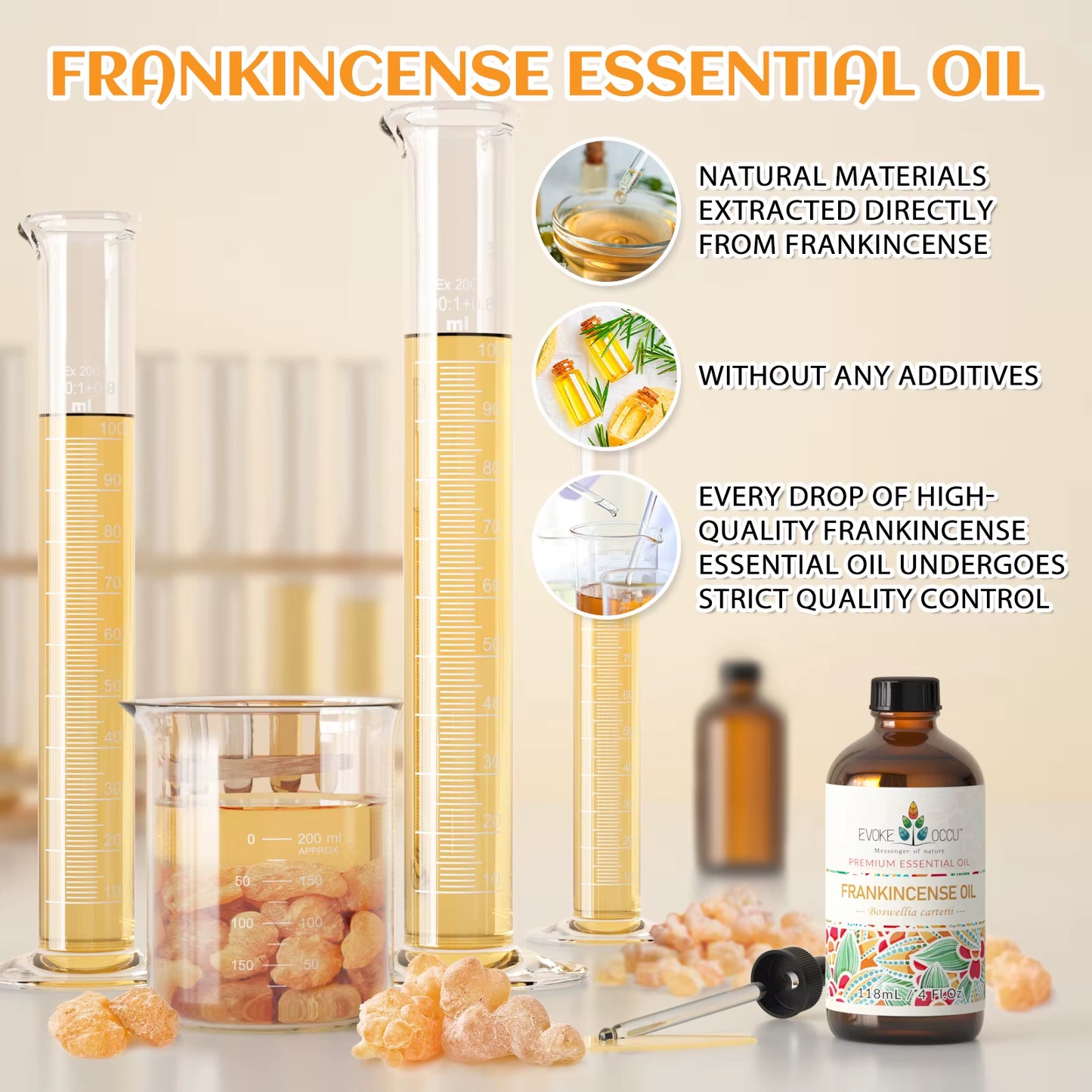 Premium Frankincense Essential Oil (118ML/4 Fl. Oz) for Diffusers, Massage, Skin and Hair Care, Candle and Soap Making