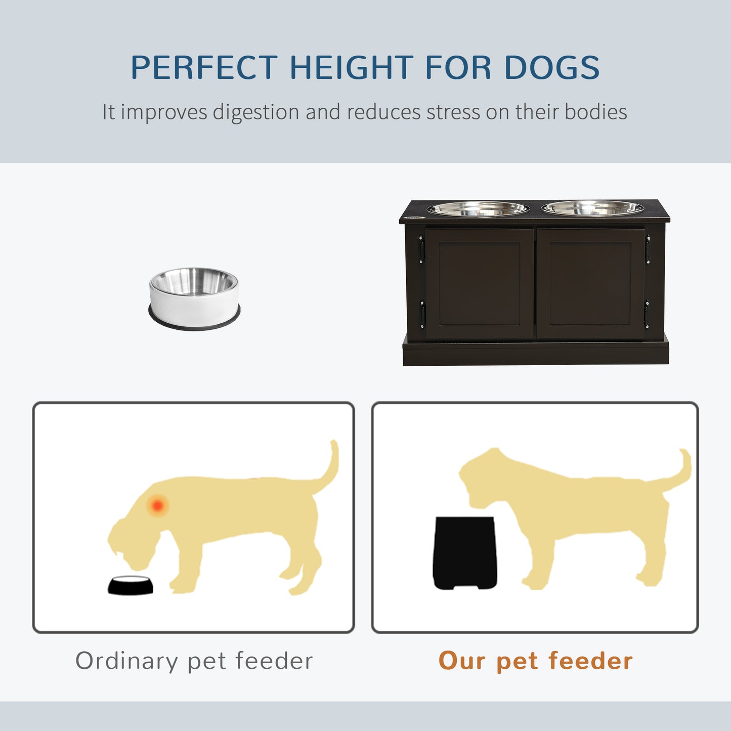 Elevated dog bowls with storage for healthier feeding and clutter-free pet spaces.