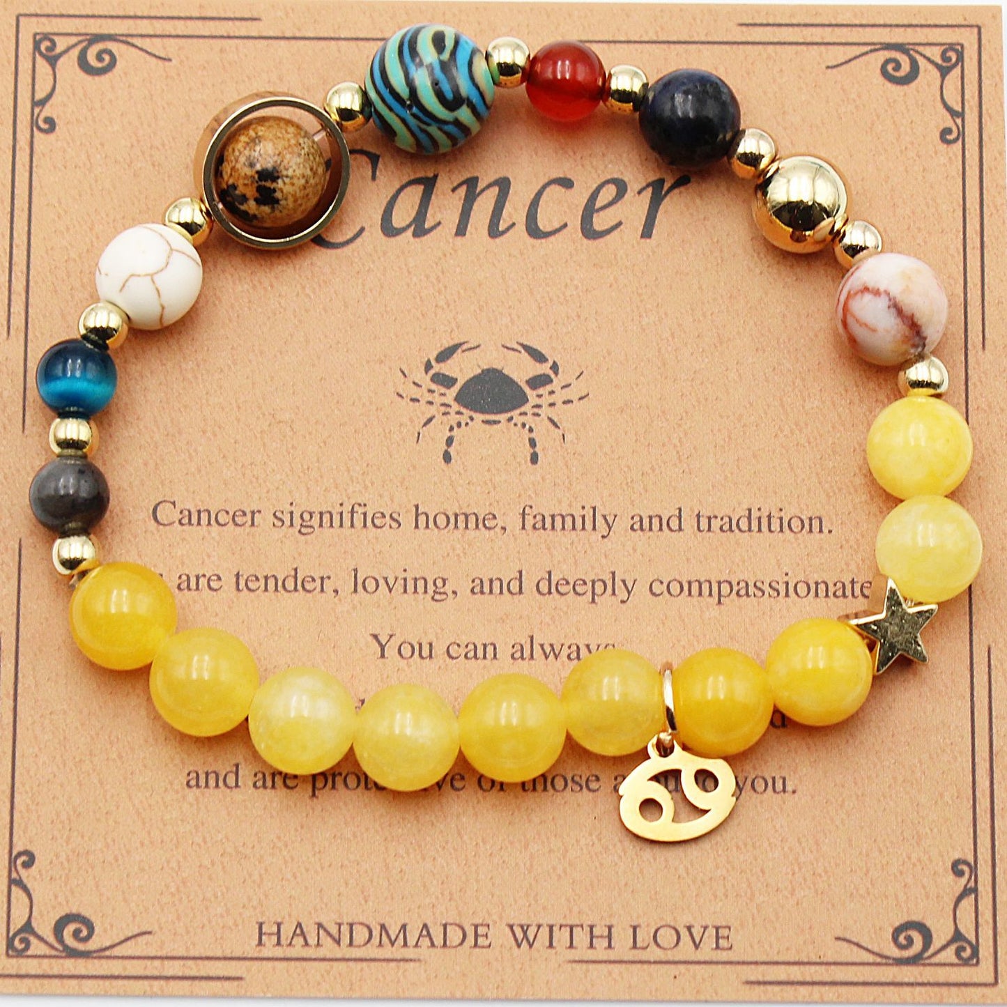 Eight Planets 12 Constellation Bracelet – Morgan Stone Beaded Zodiac Astrology Jewelry Gift
