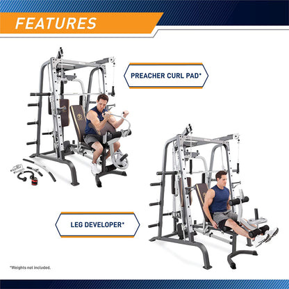 Ultimate Smith Cage Home Gym – Full Body Strength System w/ Squat Rack, Pec Deck, Leg Developer & Press Bar