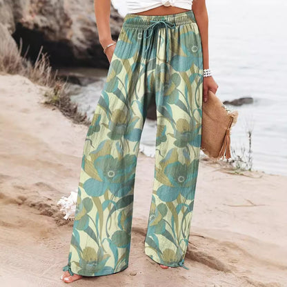 Hot Selling Wide Leg Colorful Graffiti Women's Casual Pants