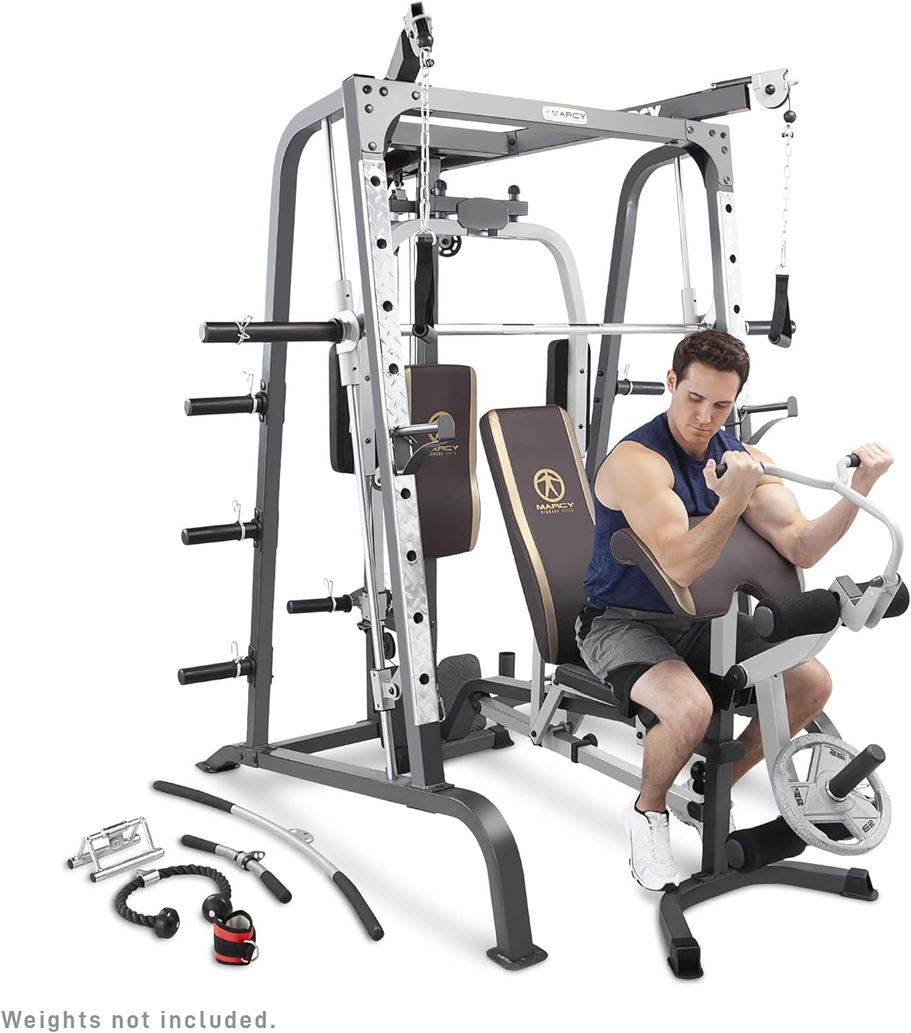 Ultimate Smith Cage Home Gym – Full Body Strength System w/ Squat Rack, Pec Deck, Leg Developer & Press Bar
