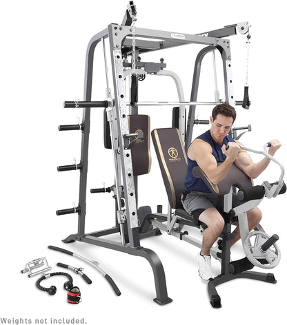 Ultimate Smith Cage Home Gym – Full Body Strength System w/ Squat Rack, Pec Deck, Leg Developer & Press Bar