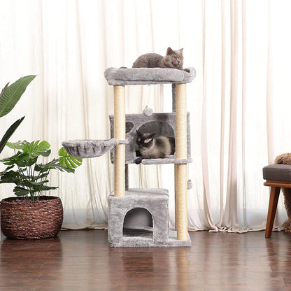 Ultimate Multi-Level Cat Tree Condo - Spacious Tower with Sisal Scratching Posts & Cozy Plush Perches for Large Cats