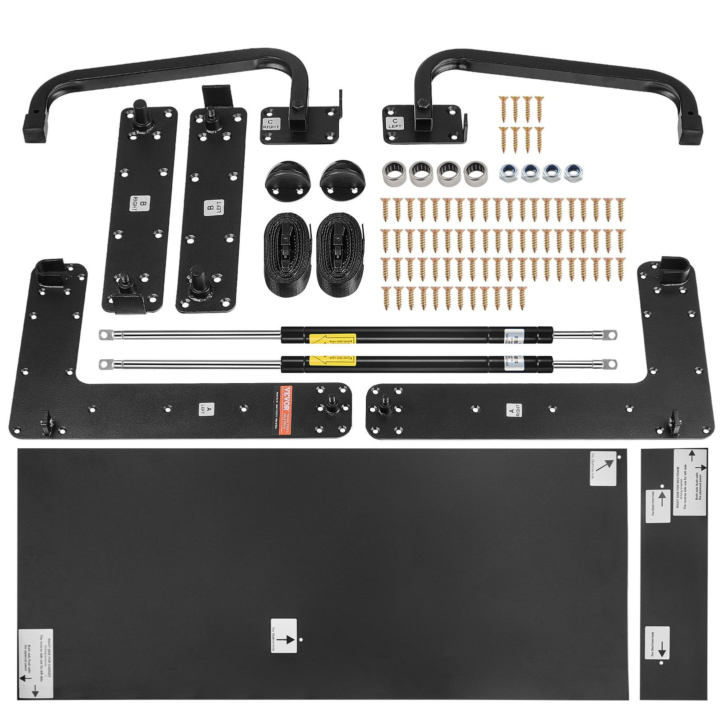 Full size vertical Murphy bed kit with deluxe DIY hardware for space-saving wall beds.