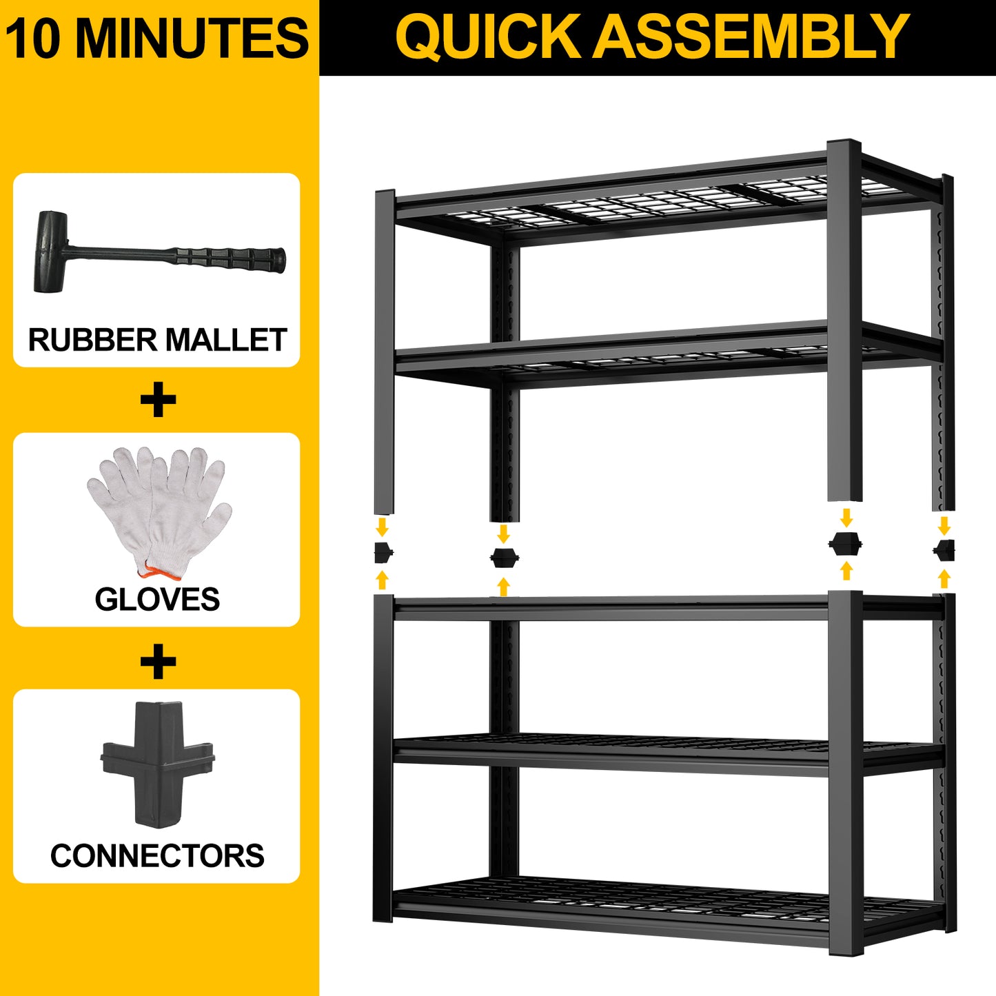 59 Inches Metal Garage Storage Rack, Heavy-Duty Steel Moisture-Proof And Waterproof 5-Layer Adjustable Storage Shelving Designed For Warehouse