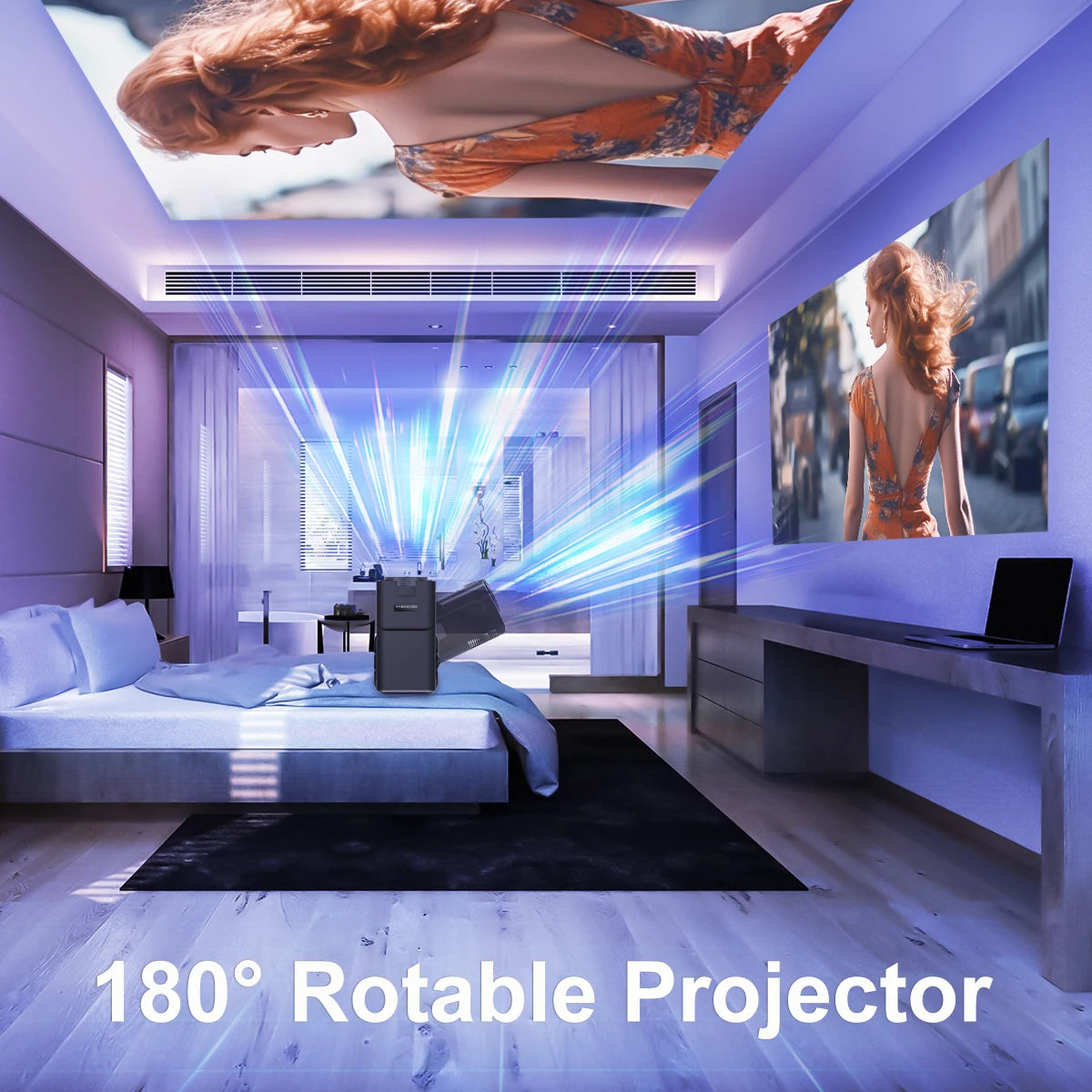 Elevate Your Home Cinema Experience with the 4K Android 11 Projector - Stunning Native 1080P, 390 ANSI, Dual WiFi 6 & BT 5.0!
