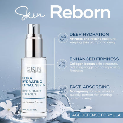 Revitalize Your Skin: Hyaluronic Acid & Collagen Serum - Anti-Aging, Ultra Hydrating, Fine Lines & Acne Scar Solution - Dermatologist Tested, Clean Korean Skincare