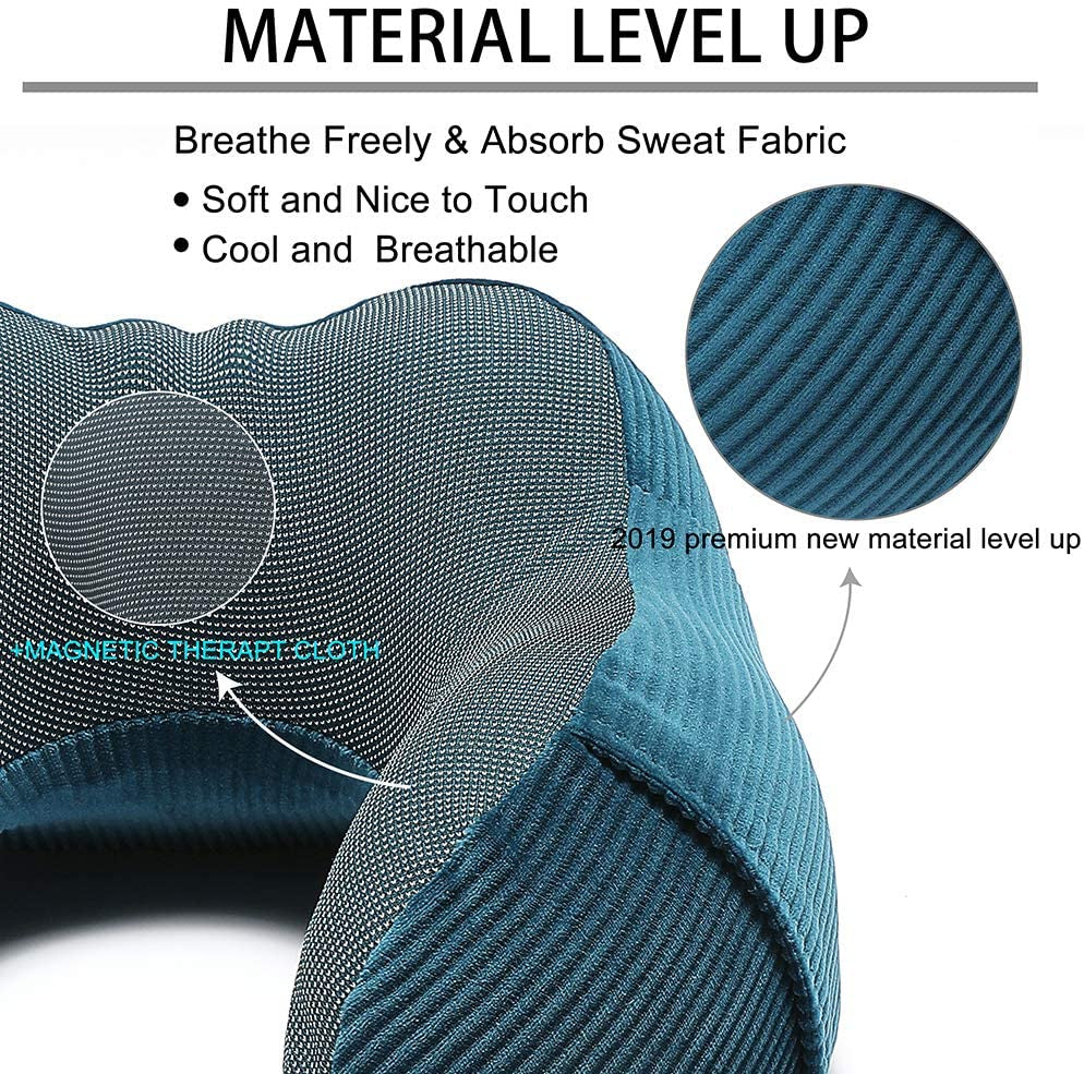 Ultimate Memory Foam Neck Pillow - 360-Degree Head Support for Travel & Home - Lightweight & Comfortable with Storage Bag - Perfect for Airplane, Car, Train, and Bus (Blue)