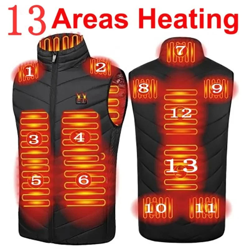 Ultimate USB Heated Vest for Men & Women - 17/13/9 Adjustable Heating Zones for Maximum Comfort