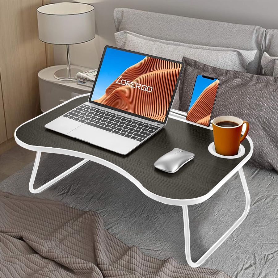 Adjustable laptop stand for bed—comfortable, stable support for work or streaming.