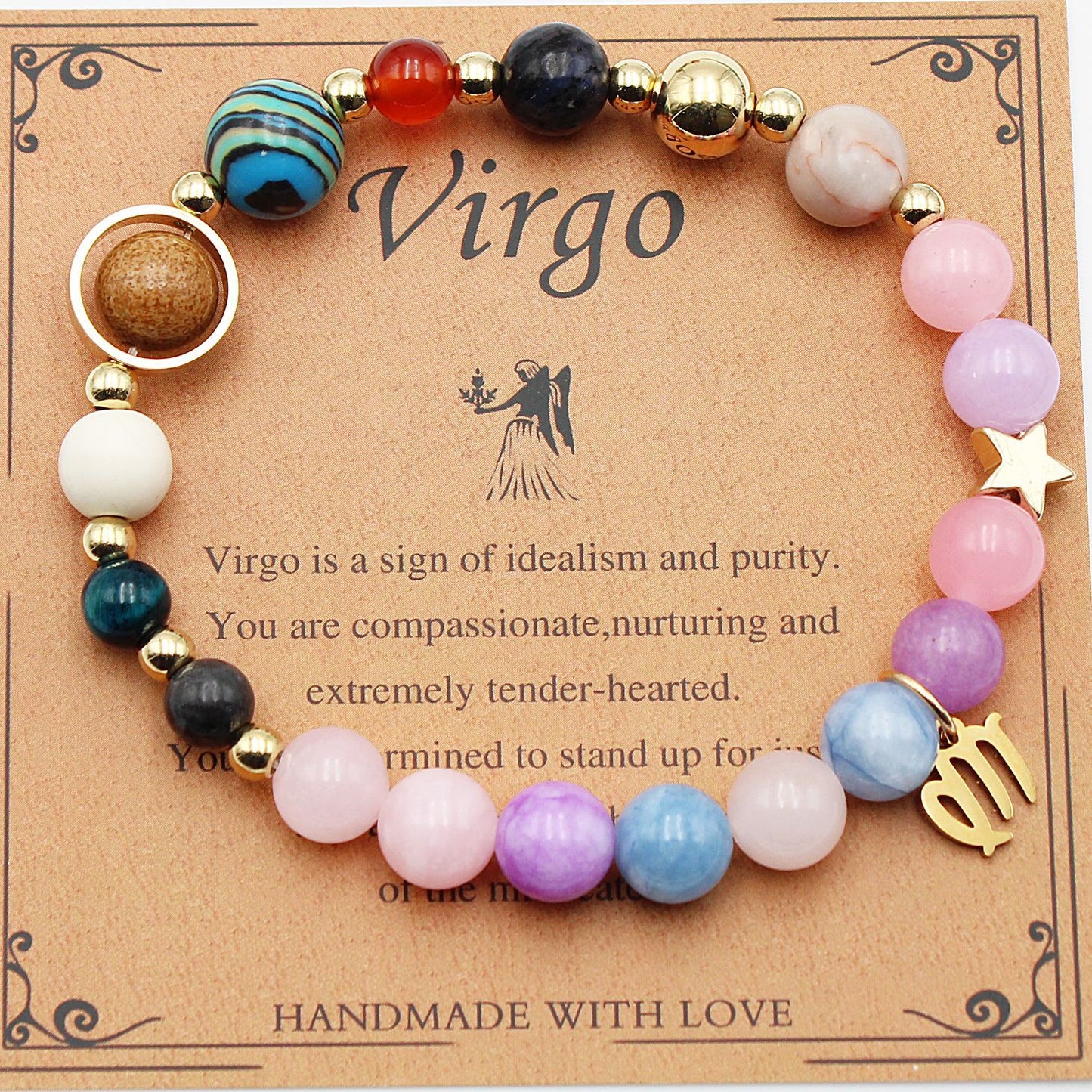 Eight Planets 12 Constellation Bracelet – Morgan Stone Beaded Zodiac Astrology Jewelry Gift
