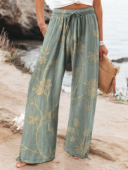 Hot Selling Wide Leg Colorful Graffiti Women's Casual Pants
